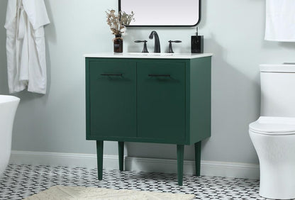 Elegant Furniture & Lighting - Cyrus 30 inch Single bathroom vanity in green - VF48030MGN veiw 3