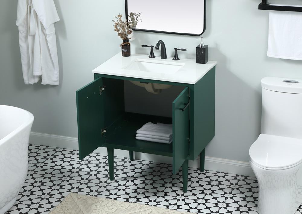 Elegant Furniture & Lighting - Cyrus 30 inch Single bathroom vanity in green - VF48030MGN veiw 4
