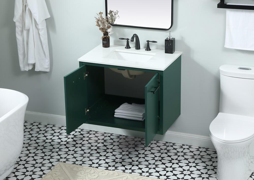 Elegant Furniture & Lighting - Cyrus 30 inch Single bathroom vanity in green - VF48030MGN veiw 7