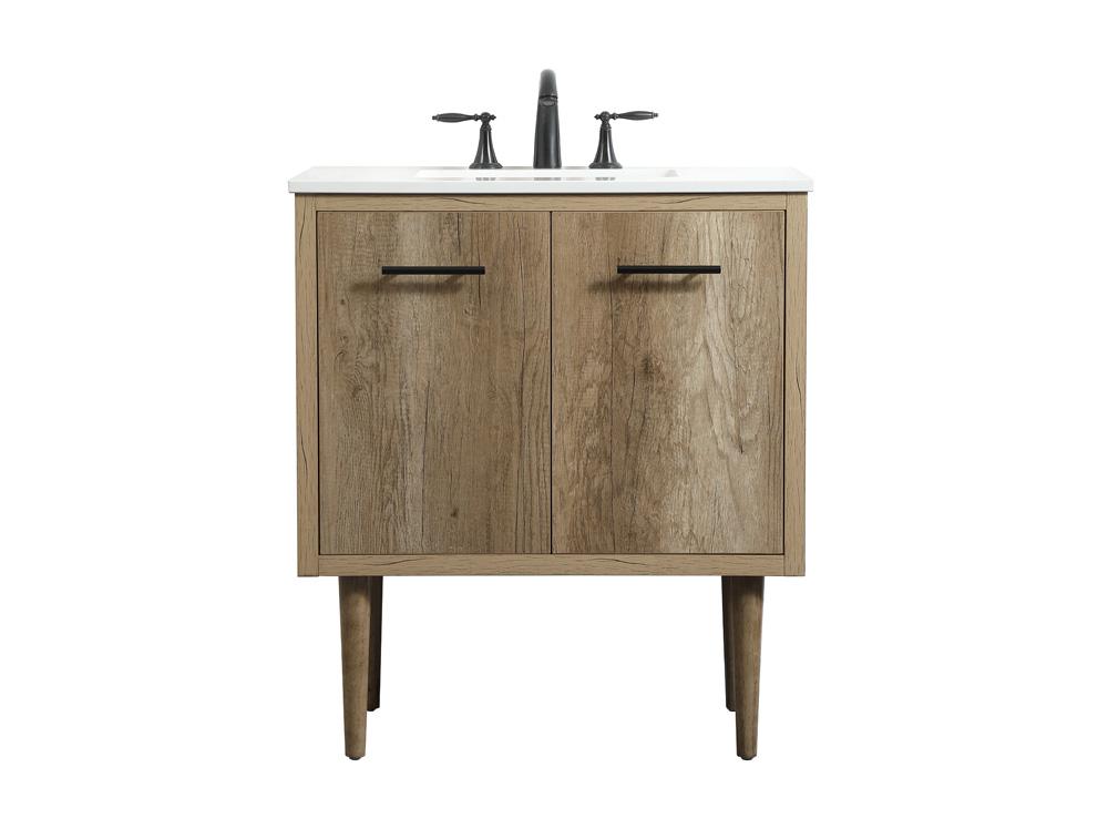 Elegant Furniture & Lighting - Cyrus 30 inch Single bathroom vanity in natural oak - VF48030NT veiw 1