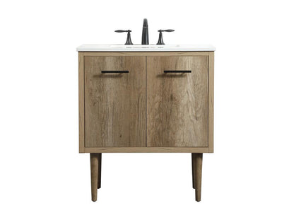Elegant Furniture & Lighting - Cyrus 30 inch Single bathroom vanity in natural oak - VF48030NT veiw 1