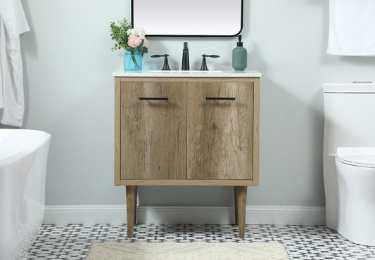 Elegant Furniture & Lighting - Cyrus 30 inch Single bathroom vanity in natural oak - VF48030NT veiw 2