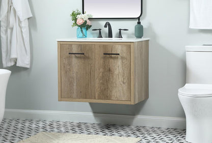 Elegant Furniture & Lighting - Cyrus 30 inch Single bathroom vanity in natural oak - VF48030NT veiw 6
