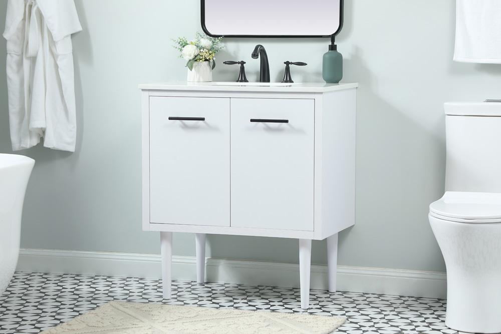 Elegant Furniture & Lighting - Cyrus 30 inch Single bathroom vanity in white - VF48030MWH veiw 3