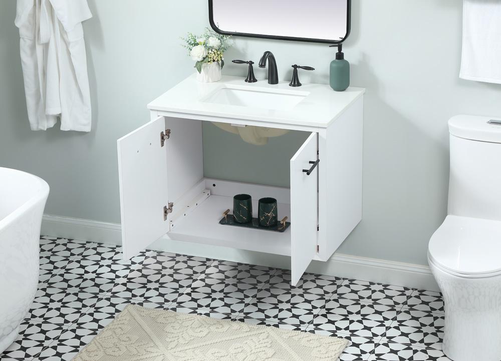 Elegant Furniture & Lighting - Cyrus 30 inch Single bathroom vanity in white - VF48030MWH veiw 7