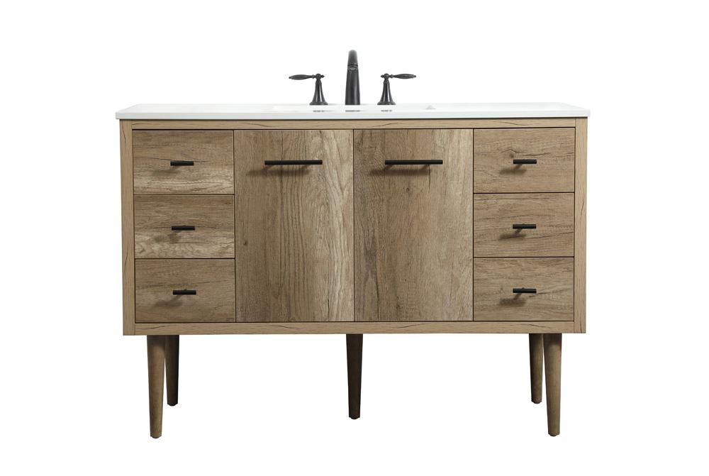 Elegant Furniture & Lighting - Cyrus 48 inch Single bathroom vanity in natural oak - VF48048NT veiw 1