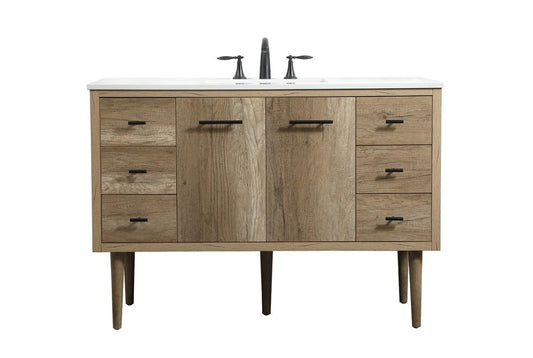 Elegant Furniture & Lighting - Cyrus 48 inch Single bathroom vanity in natural oak - VF48048NT veiw 1