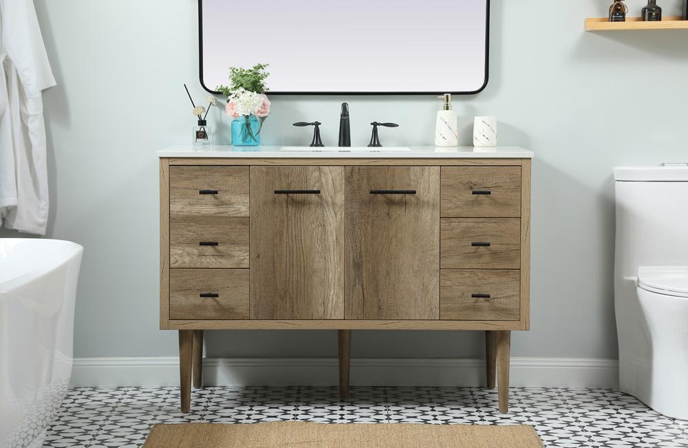 Elegant Furniture & Lighting - Cyrus 48 inch Single bathroom vanity in natural oak - VF48048NT veiw 2