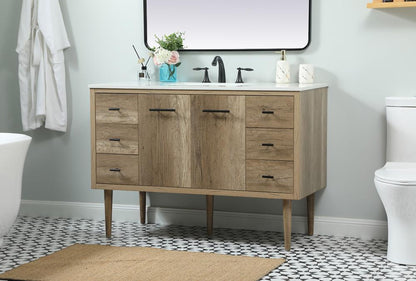 Elegant Furniture & Lighting - Cyrus 48 inch Single bathroom vanity in natural oak - VF48048NT veiw 3