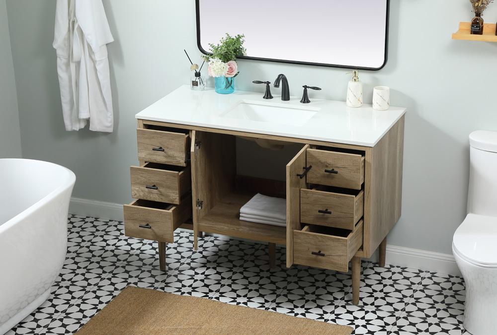 Elegant Furniture & Lighting - Cyrus 48 inch Single bathroom vanity in natural oak - VF48048NT veiw 4