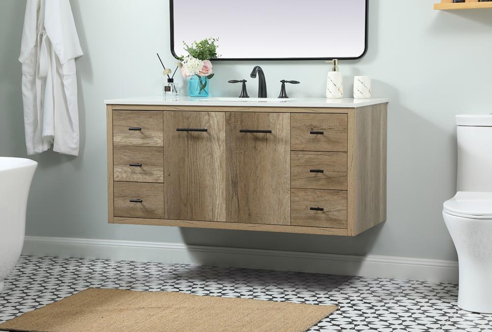 Elegant Furniture & Lighting - Cyrus 48 inch Single bathroom vanity in natural oak - VF48048NT veiw 6