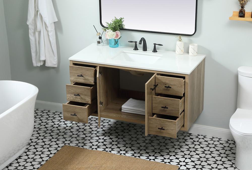Elegant Furniture & Lighting - Cyrus 48 inch Single bathroom vanity in natural oak - VF48048NT veiw 7