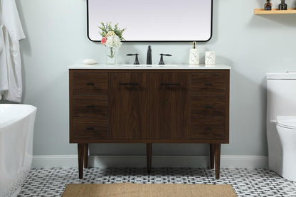 Elegant Furniture & Lighting - Cyrus 48 inch Single bathroom vanity in walnut - VF48048MWT veiw 2
