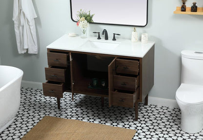 Elegant Furniture & Lighting - Cyrus 48 inch Single bathroom vanity in walnut - VF48048MWT veiw 4