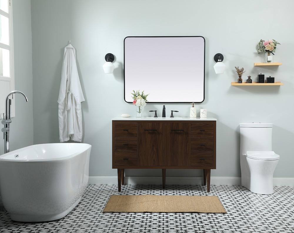 Elegant Furniture & Lighting - Cyrus 48 inch Single bathroom vanity in walnut - VF48048MWT veiw 5