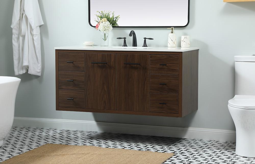 Elegant Furniture & Lighting - Cyrus 48 inch Single bathroom vanity in walnut - VF48048MWT veiw 6