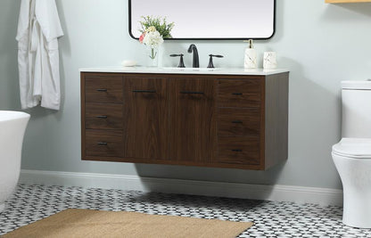 Elegant Furniture & Lighting - Cyrus 48 inch Single bathroom vanity in walnut - VF48048MWT veiw 6