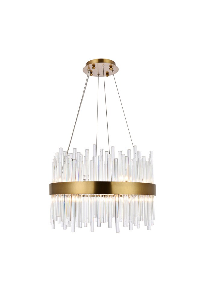 Elegant Furniture & Lighting - Dallas 14 light Gold Chandelier Clear Royal Cut Crystal - 3000D20G veiw 1