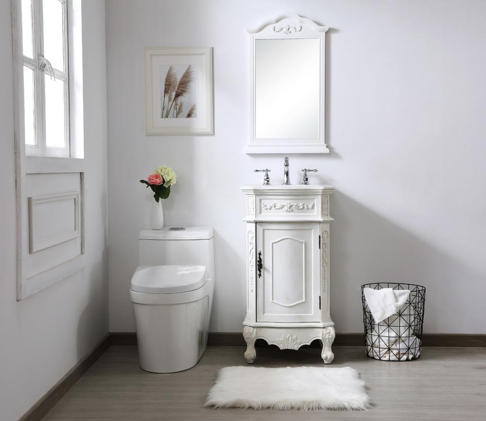 Elegant Furniture & Lighting - Danville 19 inch Single Bathroom vanity in antique white with ivory white engineered marble - VF10119AW-VW veiw 8