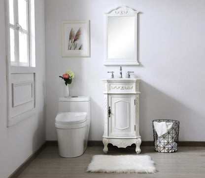 Elegant Furniture & Lighting - Danville 19 inch Single Bathroom vanity in antique white with ivory white engineered marble - VF10119AW-VW veiw 8
