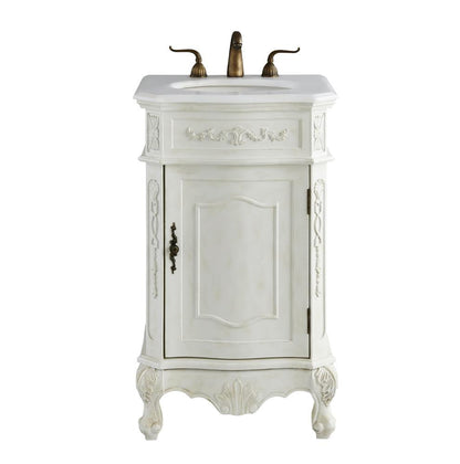 Elegant Furniture & Lighting - Danville 21 inch Single Bathroom vanity in Antique White with ivory white engineered marble - VF10121AW-VW veiw 1