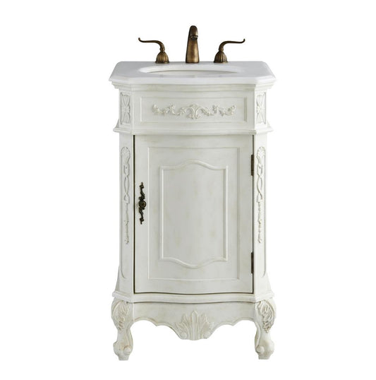 Elegant Furniture & Lighting - Danville 21 inch Single Bathroom vanity in Antique White with ivory white engineered marble - VF10121AW-VW veiw 1