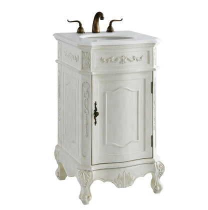 Elegant Furniture & Lighting - Danville 21 inch Single Bathroom vanity in Antique White with ivory white engineered marble - VF10121AW-VW veiw 2