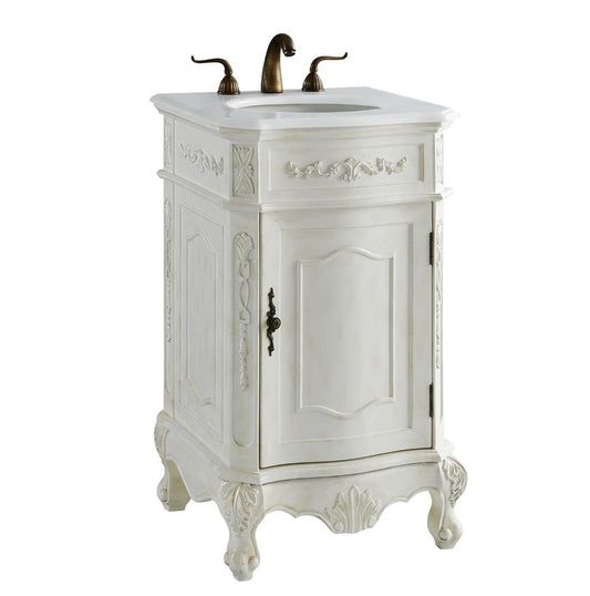Elegant Furniture & Lighting - Danville 21 inch Single Bathroom vanity in Antique White with ivory white engineered marble - VF10121AW-VW veiw 2