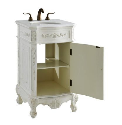 Elegant Furniture & Lighting - Danville 21 inch Single Bathroom vanity in Antique White with ivory white engineered marble - VF10121AW-VW veiw 3