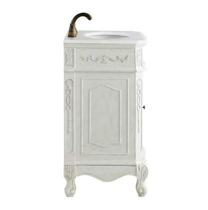 Elegant Furniture & Lighting - Danville 21 inch Single Bathroom vanity in Antique White with ivory white engineered marble - VF10121AW-VW veiw 4