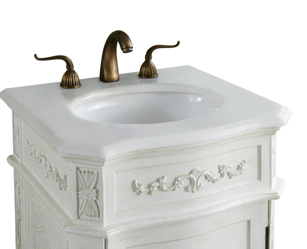 Elegant Furniture & Lighting - Danville 21 inch Single Bathroom vanity in Antique White with ivory white engineered marble - VF10121AW-VW veiw 5
