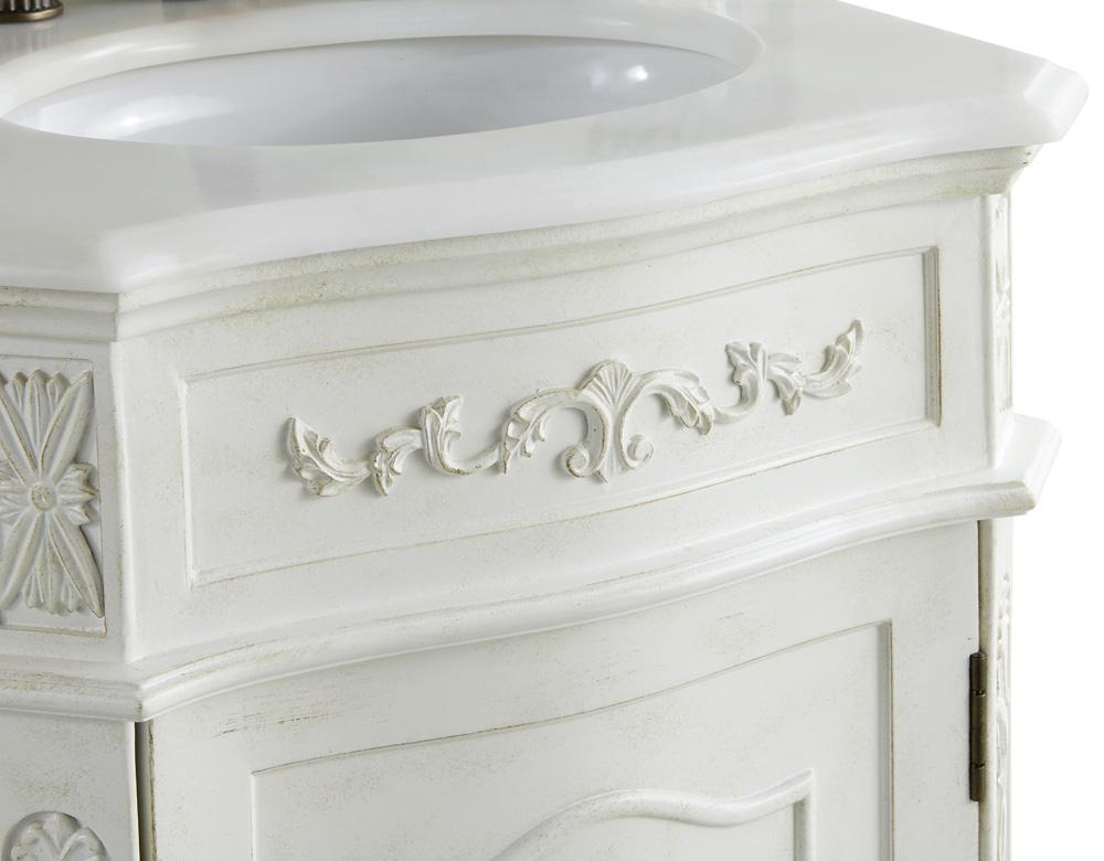 Elegant Furniture & Lighting - Danville 21 inch Single Bathroom vanity in Antique White with ivory white engineered marble - VF10121AW-VW veiw 6
