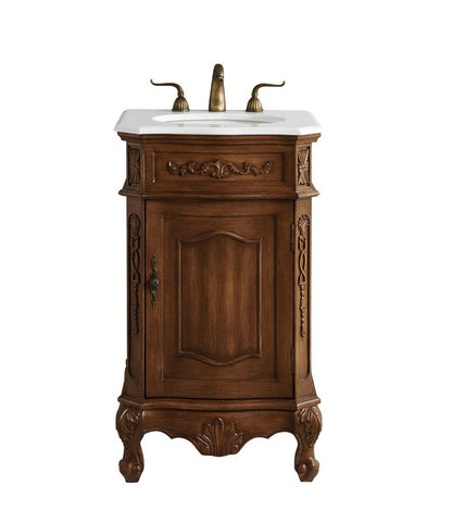 Elegant Furniture & Lighting - Danville 21 inch Single Bathroom vanity in Teak Color with ivory white engineered marble - VF10121TK-VW veiw 1