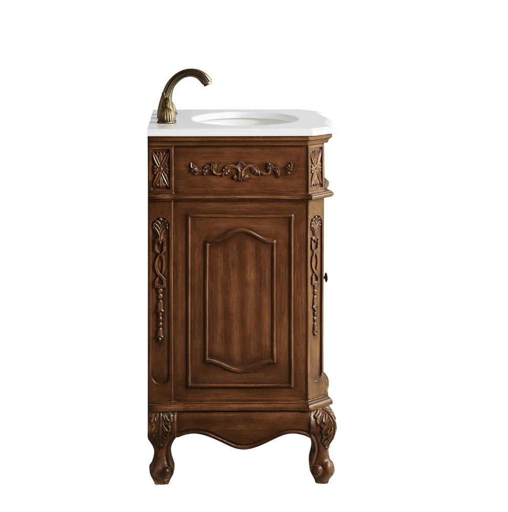 Elegant Furniture & Lighting - Danville 21 inch Single Bathroom vanity in Teak Color with ivory white engineered marble - VF10121TK-VW veiw 8