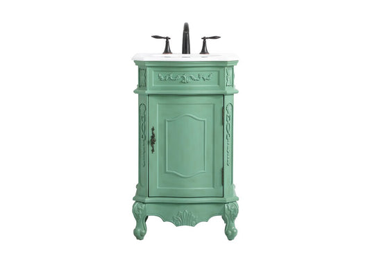 Elegant Furniture & Lighting - Danville 21 inch Single Bathroom vanity in vintage mint with ivory white engineered marble - VF10121VM-VW veiw 1
