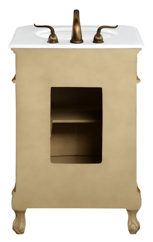 Elegant Furniture & Lighting - Danville 24 inch Single Bathroom vanity in Antique Beige with ivory white engineered marble - VF-1001-VW veiw 8