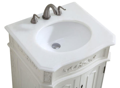 Elegant Furniture & Lighting - Danville 24 inch Single Bathroom vanity in Antique White with ivory white engineered marble - VF-1006-VW veiw 7