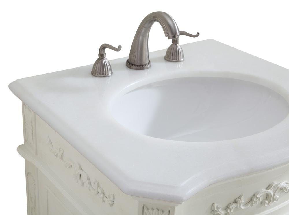 Elegant Furniture & Lighting - Danville 24 inch Single Bathroom vanity in Antique White with ivory white engineered marble - VF-1006-VW veiw 8