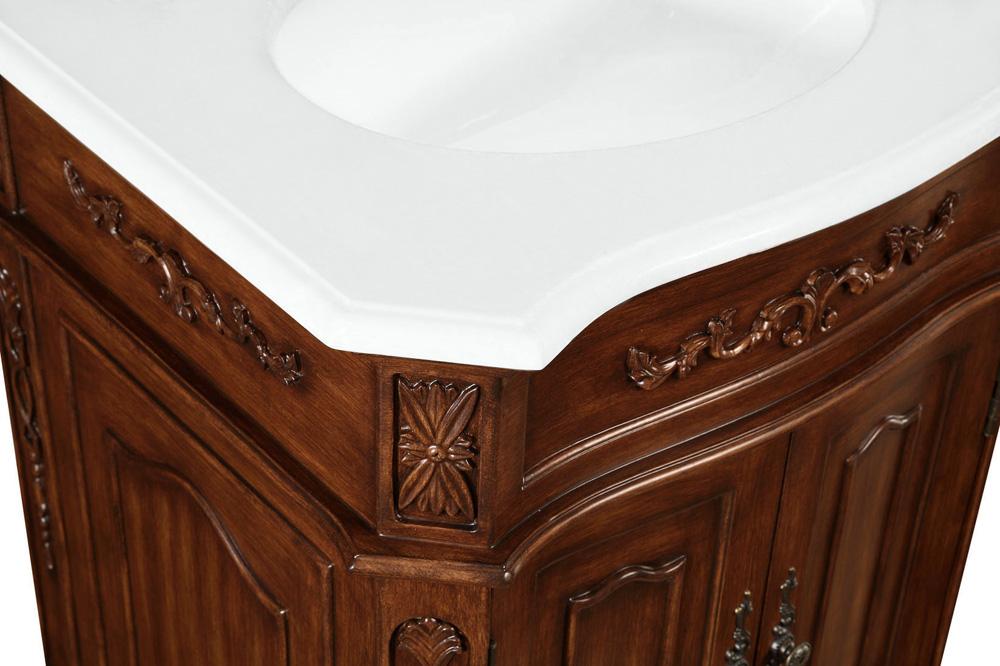 Elegant Furniture & Lighting - Danville 24 inch Single Bathroom vanity in Brown with ivory white engineered marble - VF-1005-VW veiw 5