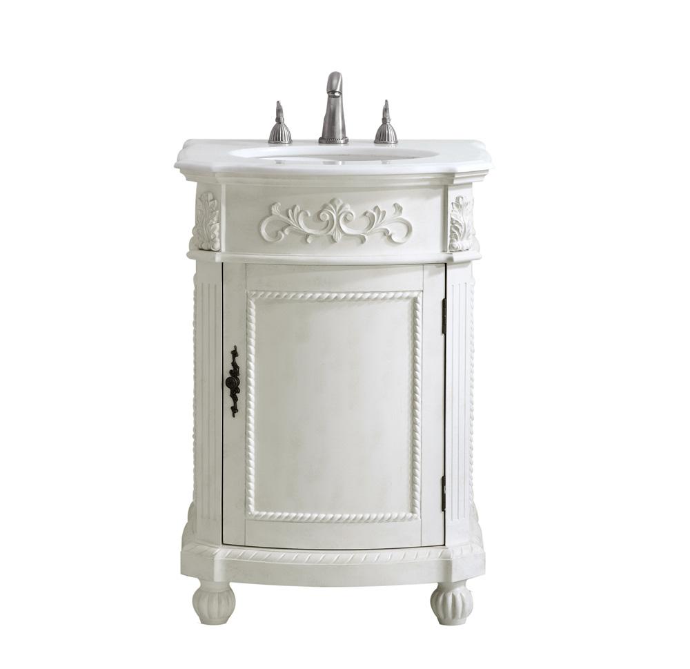 Elegant Furniture & Lighting - Danville 24 inch Single Bathroom vanity in Antique White with ivory white engineered marble - VF-1010-VW veiw 1