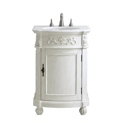 Elegant Furniture & Lighting - Danville 24 inch Single Bathroom vanity in Antique White with ivory white engineered marble - VF-1010-VW veiw 1
