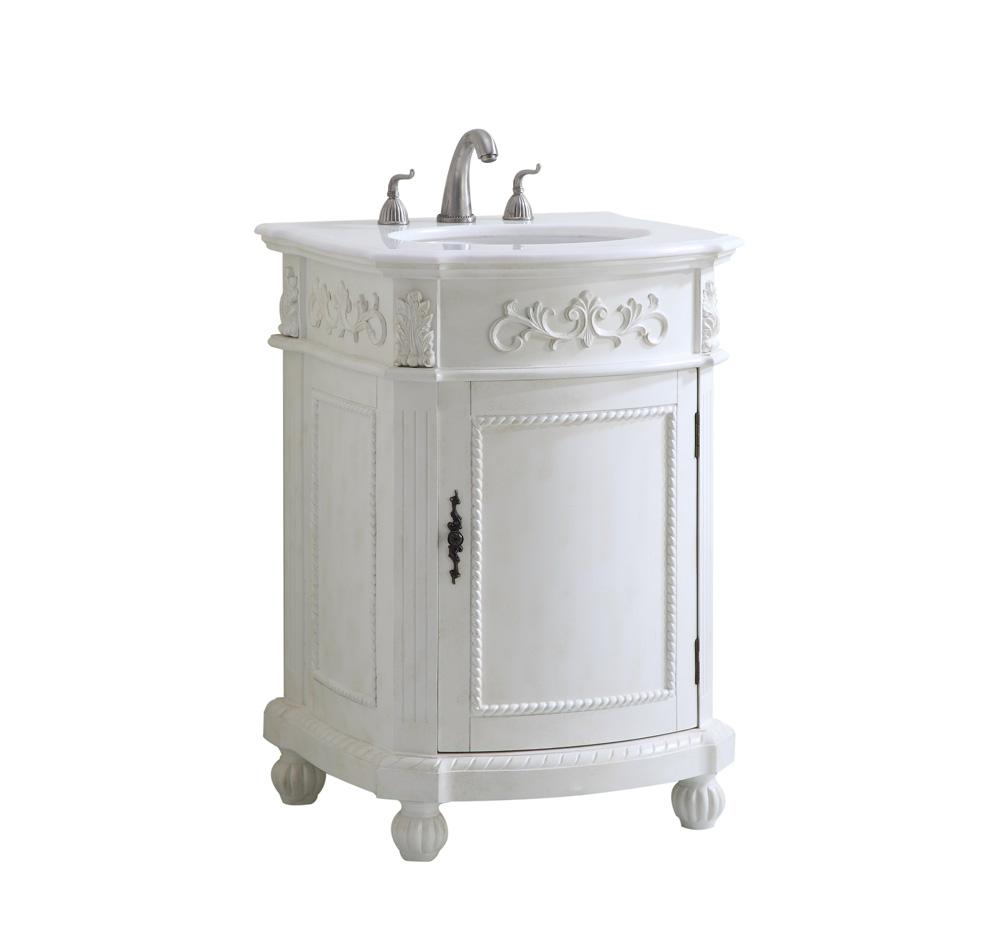 Elegant Furniture & Lighting - Danville 24 inch Single Bathroom vanity in Antique White with ivory white engineered marble - VF-1010-VW veiw 2