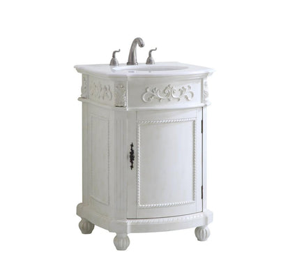 Elegant Furniture & Lighting - Danville 24 inch Single Bathroom vanity in Antique White with ivory white engineered marble - VF-1010-VW veiw 2