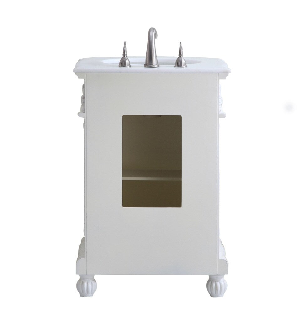 Elegant Furniture & Lighting - Danville 24 inch Single Bathroom vanity in Antique White with ivory white engineered marble - VF-1010-VW veiw 6
