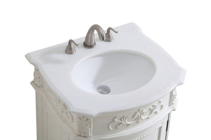 Elegant Furniture & Lighting - Danville 24 inch Single Bathroom vanity in Antique White with ivory white engineered marble - VF-1010-VW veiw 7