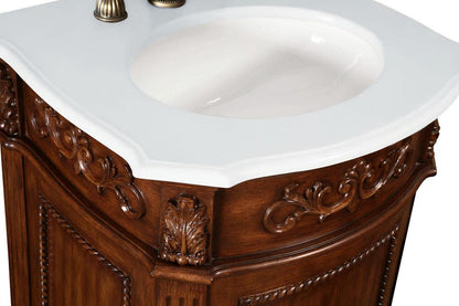 Elegant Furniture & Lighting - Danville 24 inch Single Bathroom vanity in Brown with ivory white engineered marble - VF-1009-VW veiw 5