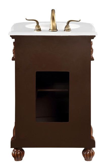 Elegant Furniture & Lighting - Danville 24 inch Single Bathroom vanity in Brown with ivory white engineered marble - VF-1009-VW veiw 7