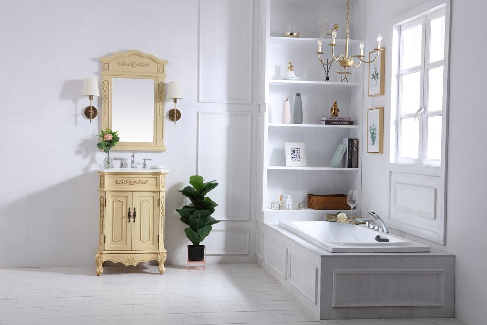 Elegant Furniture & Lighting - Danville 24 inch Single Bathroom vanity in light antique beige with ivory white engineered marble - VF10124LT-VW veiw 8
