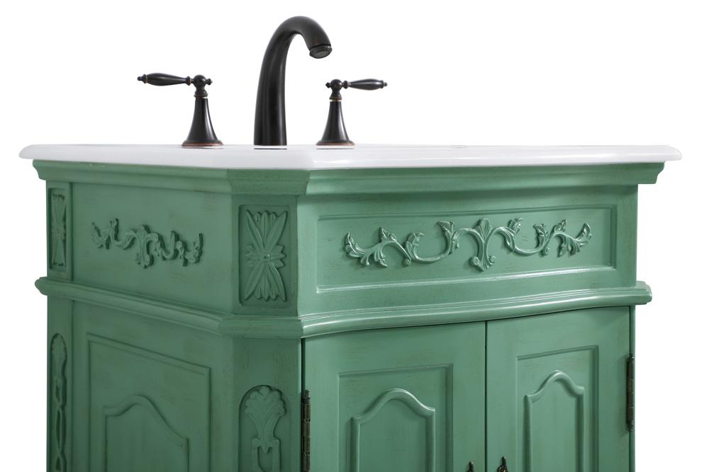 Elegant Furniture & Lighting - Danville 24 inch Single Bathroom vanity in vintage mint with ivory white engineered marble - VF10124VM-VW veiw 6