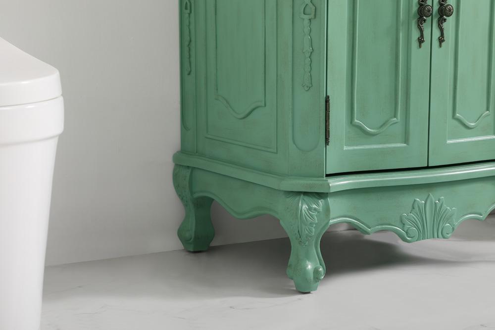 Elegant Furniture & Lighting - Danville 24 inch Single Bathroom vanity in vintage mint with ivory white engineered marble - VF10124VM-VW veiw 7
